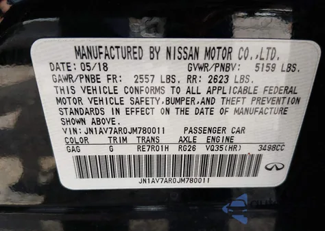 2018 Infiniti Q50 Hybrid Luxe из США, поврежденный, VIN JN1AV7AR0JM780011